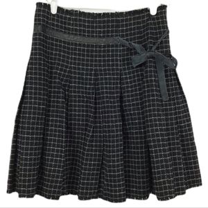 Free People Black and White Plaid Skirt